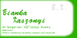 bianka kaszonyi business card